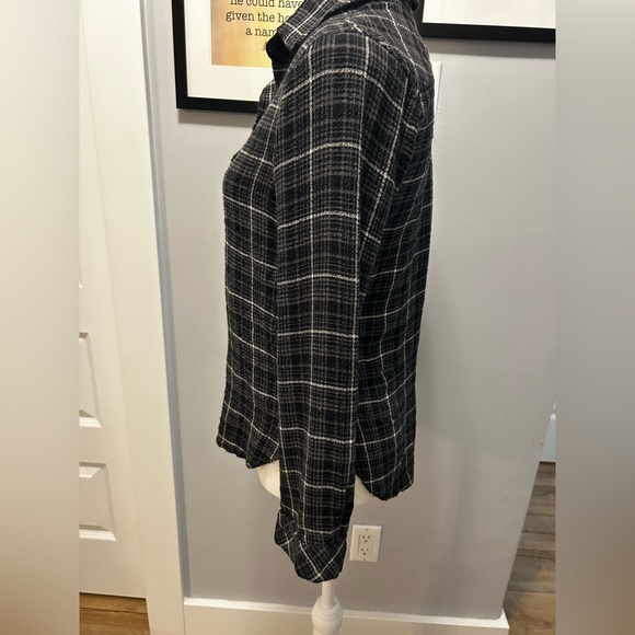 Anthropologie Cloth & Stone grey plaid size S button down shirt - Picture 5 of 7
